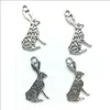 Lot 100 Stück Kaninchen Antik Silber Charms Anhänger DIY Schmuckzubehör für Schmuckherstellung Armband Halskette Ohrringe 26*14mm