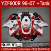 Kit de boîtes pour Yamaha Rouge Blanc Thundercat YZF600R YZF-600R YZF600 R CC 600R 96 97 98 99 00 01 Bodywork 86NO.11 YZF600-R 02 03 04 05 06 07 600CC 1996-2007 OEM Catériel