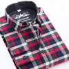 New100% Cotton 6XL Flannel Plaid Shirt Mens Checkered Brushed Long Sleeve Dress Shirts Male Casual Slim Fit Camisas Soft Comfort C1212