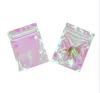 Resealable Candy Bag Aluminum Foil Self-sealing Food Candy Snack Jewelry Cosmetic Pouch Multi-size Hologram Zipper Storage Bag