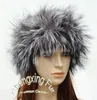 Scarves Wraps CX-S-133 Silver Fur Stretch Snood / Headband ~ Drop