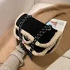 Lattice Square Square Plush Crossbody Bag 2021 جديدًا عالي الجودة غير لامع بوريز مصمم حقائب اليد المصممة على الكتف B330J