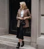 Plaid vintage à double seins OL Blazers Coat Femmes 2019 Fashion Long Manche Long Bureau Deswes Ourwear Casual Workwear Veste Tops T200319
