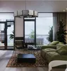 Moderne Kunst-LED-Kronleuchter-Design, einfaches Schlafzimmer-Wohnzimmer-Kronleuchter, Beleuchtung aus schwarzem Metall, kreative Pendelleuchten
