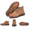 Sapatos de couro genuínos Botas de trabalho de segurança homens homens louco aço de aço de dedo bota masculina deserto popular high top masculino