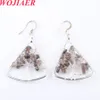 WOJIAER Natural Stone Chip Tree of Life Dangle Drop Earrings for Women Healing Crystal Opal Sector Hook Earring Jewelry BO939