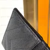 Высококачественный подлинный кожи для кошелька держатель кошелька одно кошелек мужчины женские держатели роскоши дизайнерская сумочка монета Black Lambskin Wall242f