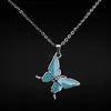 stainless steel chain butterfly pendant women necklaces Temperature sensing butterfly necklace fashion jewelry will and sandy gift