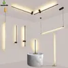 Ouro preto moderno LED lâmpada de parede Luz para sala de estar Restaurante Quarto Lâmpada de parede 60cm 80cm 1m 1,2m 1,45m