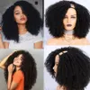 Afro Kinky Curly 250density 2x4 Middle Bob u 부품 가발 인간 머리카락 인디언 10A remy 100% 처리되지 않은 풀 머신 저렴한 가발