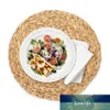 4 pçs natural artesanal palha tecido placemat redondo trançado placemat mesa mat231t