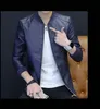 Casacos dos homens nice primavera e outono jaqueta de couro homens cor sólida casual Bomber Slim Roupas