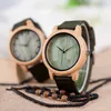 Bobo Bird WD11D12 Wood Bamboo -horloge voor Mens Womens Brand Designer horloges Soft Nylon Band Carton Gift Box Relogio Masculino 210304730200