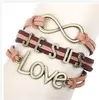 2021 30 styles infinity bracelets Love Believe Pearl Friendship Charm Multilayer Leather for women