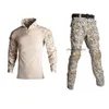 사냥 세트 야외 페인트 볼 의류 세트 촬영 유니폼 전술 전투 위장 정장 셔츠 + 바지 팔꿈치 무릎 패드
