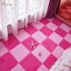 10 pcs DIY Nordic Velvet Floor Tapete Tapete Quarto Shaggy Tapetes Sala de estar Área Suave Área Tapete Crianças Criança Patchwork Plush 220301