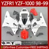 Kit de corpo de OEM para Yamaha YZF-1000 YZF-R1 YZF 1000 CC R1 1998 1999 2001 Bodywork 82No.112 YZF R1 Branco 1000CC 98-01 YZF1000 YZFR1 98 99 00 01 Motocicleta