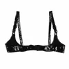 Bras Womens Open Bust Sexy Bra Lingerie Wire-free Spaghetti Straps Wetlook Faux Leather Exposed Breasts Tops Bralette Clubwear1