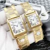 Top Stylish Quartz Watch Women Gold Silver Dial Classic Rectangle Design Arvwatch Ladies Luxury Full Stainless Steel Clock 1528255e