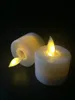 12pcs eletrônico luz de chá flameless led velas votivas 3.7cm (diâmetro) * 4.8cm (h) marfim balançando dançando pavio em casa festa de casamento y200109