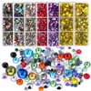 Caixas de conjunto de diamantes soltos Cristal Strass Hotfix tamanho misto com 1 caneta Glitter Glass Strass Iron-on Gem Strass