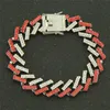 8inch 15mm Hip Hop Punk Men's Tennis Bracelets Bling Iced Out Cubic Zircon Curb Cuban Link Chain Bracelet Jewelry Gifts2333
