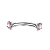 Tongue Rings 1pc Surgical Steel Curved Barbell Colorful Crystal Zircon Eyebrow Ring Piercing Lip Snug Daith Helix Rook Earring Q sqcGhE