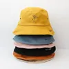 Cloches 2021 Warm Thicken Cotton Embroidery Bucket Hat Fisherman Outdoor Travel Sun Cap Hats For Men And Women 5081