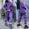 Kvinnors huva tröja set Autumn Overized Casual Long Sleeve Warm Pullover Tracksuit Female Fashion Two Piece Sets 220105