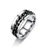 Titanium Steel Chain Rotatable Ring Jewelry Men Women Stainless Steel Fashion Rings Multicolor Popular New Pattern