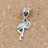 100 adet / grup Dangle Antik Gümüş Flamingo Charm Kolye Takı Yapımı Için Bilezik Kolye DIY Aksesuarları 12x35mm A-272A