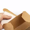 일회용 크래프트 종이 포장 상자 프랑스어 튀김 바베큐 스낵 식품 탈출구 컨테이너 디저트 상자