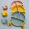 아기 액세서리 유아 먹이 실리콘 저녁 식사 플레이트 방수 소프트 유아 포크 숟가락 휴대용 아이 실리콘 컵 커버 LJ201221