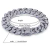 Micro-inserts en cuivre diamant blanc MIAMI lien cubain Bracelets hommes Hip Hop Bling chaînes glacées avec boîte à bijoux