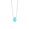 Niebieski Opal Hamsa Choker Naszyjnik Kobiety Niewidzialny Przezroczysty Linia Wędkarska Chocker Naszyjniki Wisiorki Collier Femme Colar Collane