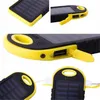 Solar power bank 5000mah Charger LED flashlight Camping lamp Double USB Battery panel waterproof Portable charging for Cell ph2729790