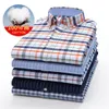 Frühling/Herbst Top Verkauf Marineblau Plaid Streifen Volle Baumwolle Oxford Formale Casual Lange Ärmel Plus Größe Hemd Männer bunte 6XL 7XL C1210