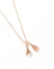 Fashion ins stylish designer stainless steel funny unique diamond spoon fork pendant necklace for women girls rose gold