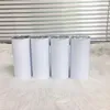 Sublimering skinny tumbler 15oz långa smala raka tumblers vit blank vakuumisolerad vattenkopp för värmeöverföring