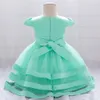 Baby Mädchen Sommerkleider Neugeborenes Mädchen 1 Jahr Geburtstag Hochzeit Prinzessin Kleid Blumenmädchen Ballkleid Tutu Party Kleid Kleidung LJ201221