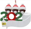 2020 Christmas Quarantine Ornaments Customized Gift Survivor Family Hang Decoration Snowman Pendant With Face Mask Hand Sanitizer