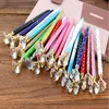 Creative Crystal Glass Ballpoint Caneta Big Gem Ball com Grande Diamante Jewel Ballpoint Caneta Escola Escola Material