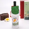 Świąteczna butelka z czerwonej butelki wina torba na warstwę torba na wino torebki szampana torby na prezent Flanelette Snowman Deer Bag Xmas Decorzy419