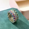 INS TOP verkopen zoete schattige eenvoudige mode -sieraden echt 100 925 Sterling Silver Multi Color Gemstones Women Wedding Band Ring Neve9588596