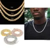 Mens Hip Hop Bling Chains Jewelry Sterling Silver 1 Row Diamond Iced Out Tennis Chain Necklace Fashion 24 inch Gold Silver Chain N9486551
