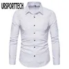 URSPORTTECH Camicia a maniche lunghe con stampa Uomo Large Size Regular Fit Camicie casual eleganti Camicia da uomo d'affari Camisas Masculina 201124