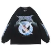 Distress Men Long Sleeve Angel Grafisch T -shirt Oversized T -stukken Men Hip Hop Streetwear Trending Products Mens Clothing Tops 201116