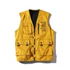 FGKKS tendance marque hommes mode gilet printemps hommes multi-poches gilet décontracté haute rue Hip Hop gilet manteau mâle 201127