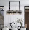 Zwart licht kristal kroonluchter lampen woonkamer slaapkamer decoratie ronde eettafel lamp rechthoek keuken binnenverlichting