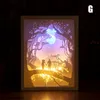 Nova arte decoração 3d papel cinzelando lâmpada levou presente para casa quarto bedside sci88